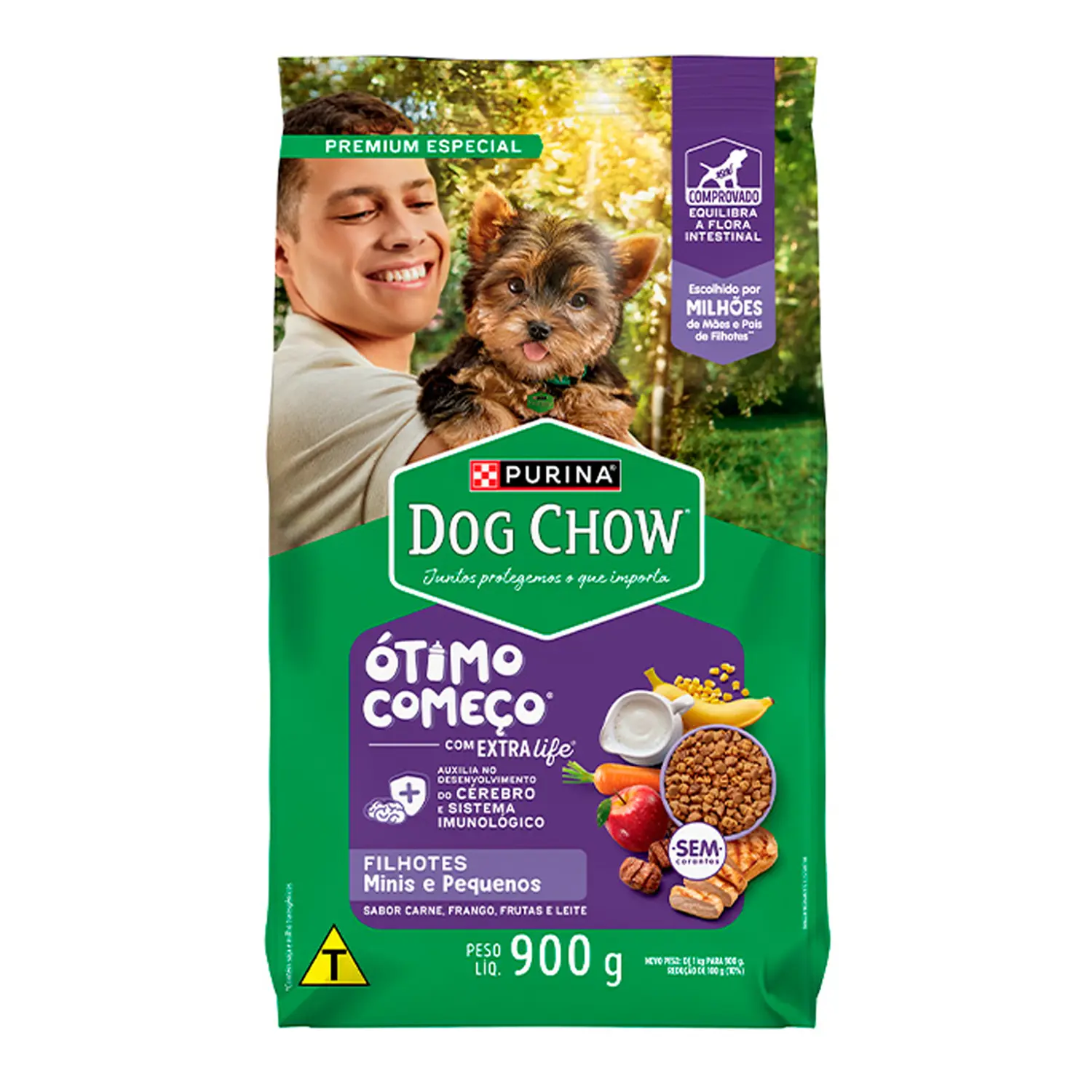 Ração Dog Chow Cães Filhotes Minis e Pequenos Carne, Frango e Arroz